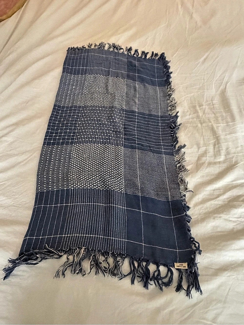 Plaid Scarf in Blue & White